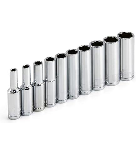 【sskd39】4 Powerbuilt 11 Piece Metric Shallow Socket Set, 1/4-Inch