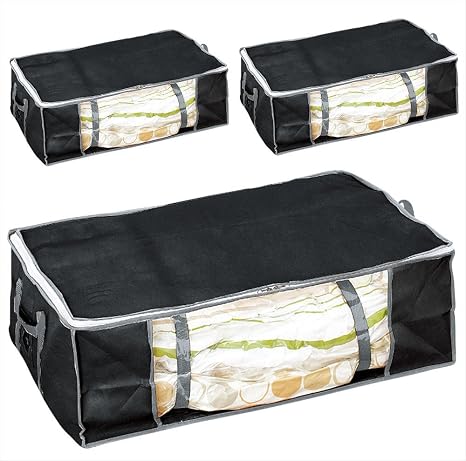 Amazon 圧縮プラス ふとん圧縮袋 収納ケース ブラック 3個セット 布団用 幅75 奥行50 高さ25cm 圧縮袋 オンライン通販