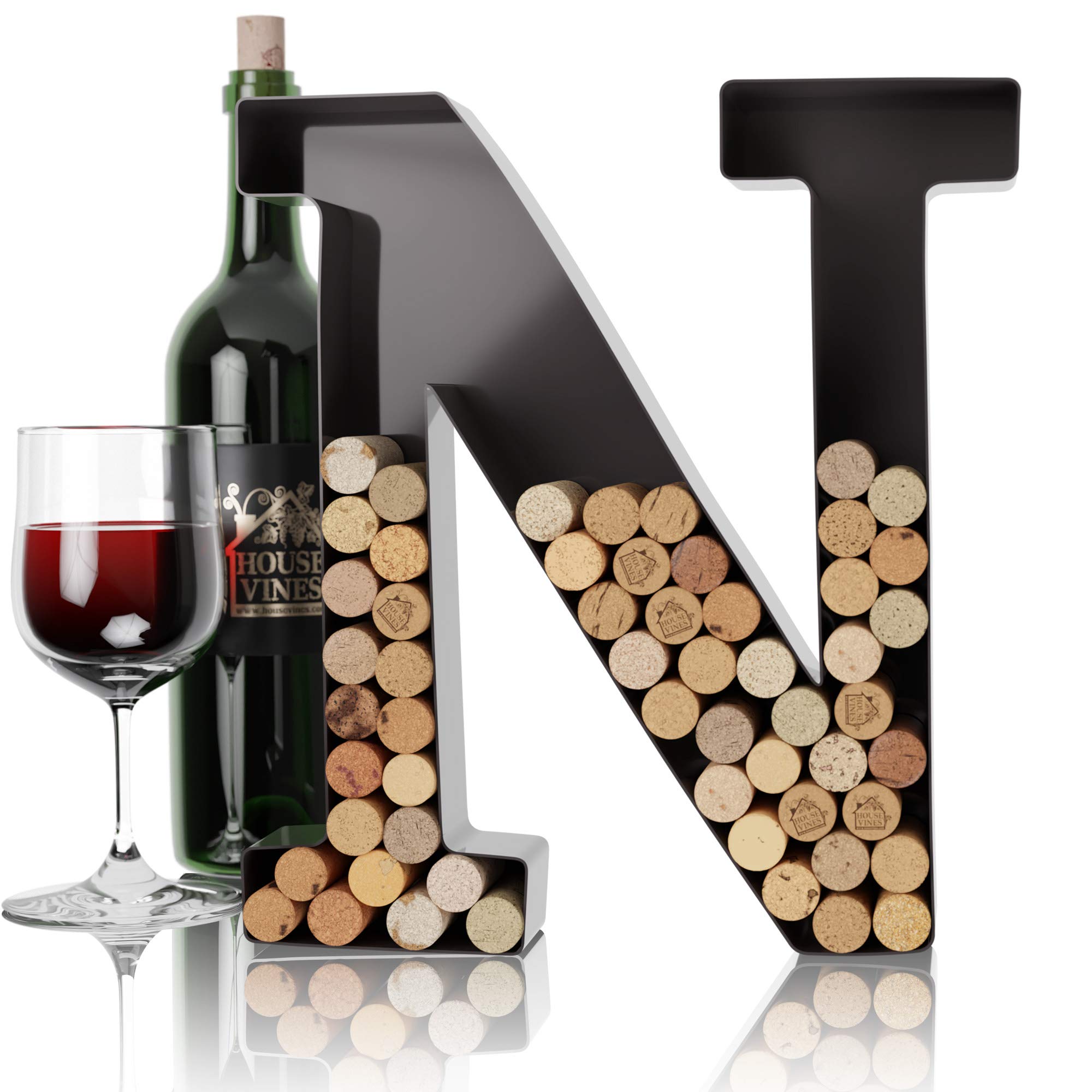 Wine Letter Cork Holder Art Wall Décor ~ Metal Letter Wine Cork Holder Monogram ~ Individual Wine Letter Cork Holders A Thru Z ~ Gifts for Wine Lovers ~ by HouseVines (N)