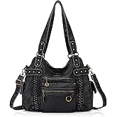 Angel Kiss Hobo Handbags for Women Soft PU Leather Shoulder Handbags Ladies Purses