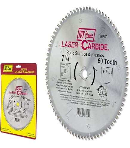 Oshlun SBP-100080 10-Inch 80-Tooth MTCG Saw Blade – 5/8" Arbor For Plastics, Acrylics, PVC, And Laminates (No-Melt Design)