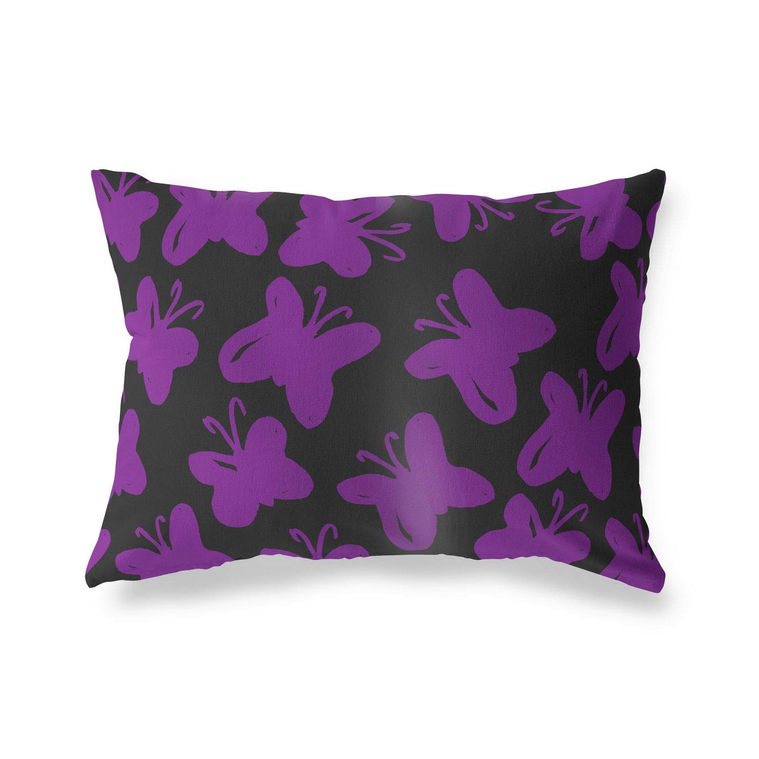 BonaMaison Decorative Cushion Cover, Purple-Black Throw Pillow Covers, Home Decorative Pillowcases for Livingroom, Sofa, Bedroom, Size: 45X60 Cm - Designed and Manufactured in Turkey