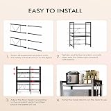 Multibao 3 Tier Expandable Microwave Rack Shelf - Black, Adjustable view 6