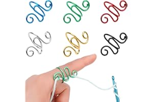 GETRIC 6PCS Handmade Crochet Ring,Crochet Ring for Finger, Adjustable Crochet Tension Ring for Knitting and Crocheting, Gift for Crocheters Knitters, Mother's Day Gifts (Size 7-12)