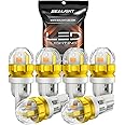 SEALIGHT 194 LED Light Bulb Amber Yellow 168 T10 W5W 2825 Super Bright 360° LED Replacement Bulbs 3020SMD for License Plate Light, Dome Light, Map Light, Courtesy Light, Side Marker Lights, Pack of 6