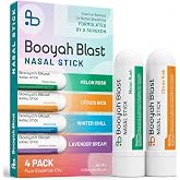 BOOYAH BLAST Upgraded Nasal Inhaler Stick 4 Pack, Nasal Stick with Menthol and Pure Essential Oils, Portable Nasal Inhaler for Cooling Refresh, Winter Chill, Citrus Kick, Lavender Dream, Melon Rush