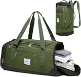 Laripwit 40L Gym Bag Sports Duffle with Shoe Compartment Wet Pocket Green view 7
