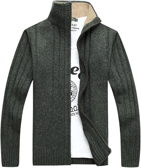 Amazon Semiaugust セミオーガスト アウター メンズ コットンニット カーディガン 秋 冬 ジャケット カジュアル セーター 厚手 ストリート メンズファッション カーディガン 通販