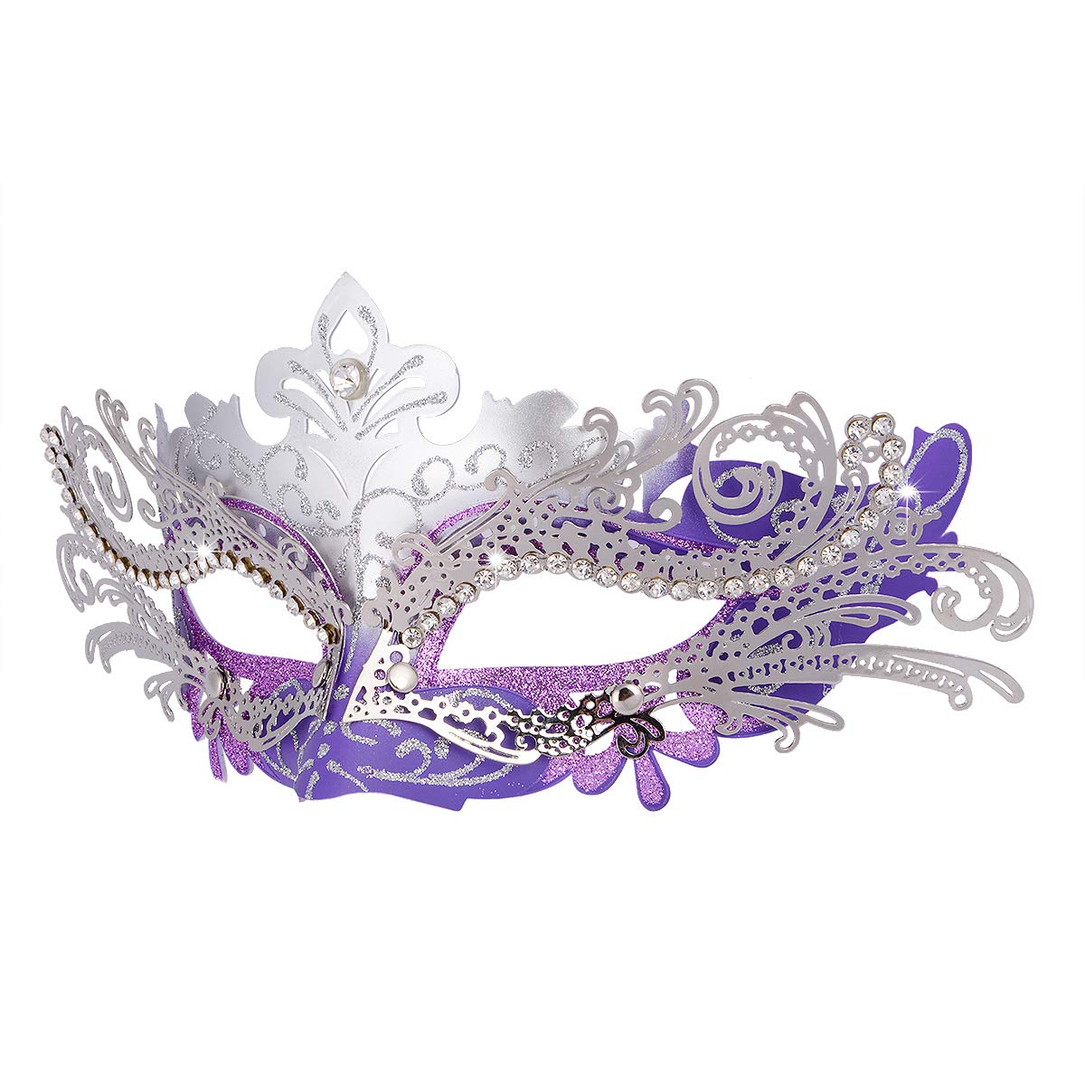 Hoshin Masquerade Mask, Mardi Gras Deecorations Venetian Masks for Womens (Purple & Silver)