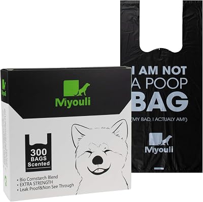 Miyouli 300 Count Biodegradable Pet Poop Bags Extra Thick With Handles