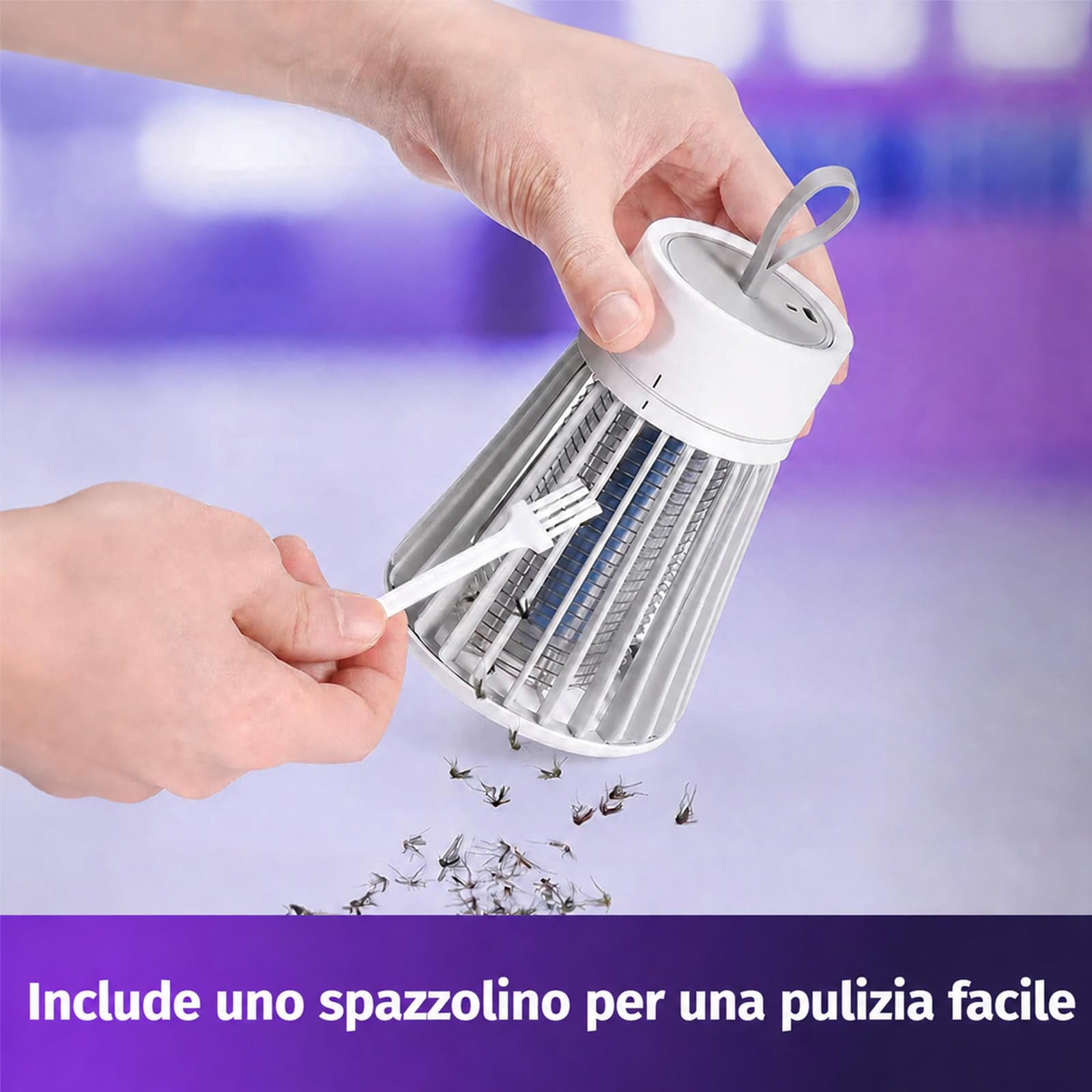 Zapfie Mückenlampe, Simply Zap, Zapper Mückenlampe Camping, Mückenfalle Mückenlampes Akku, Moskito Lampe, Wiederaufladbar, Wasserdicht Ipx4 für Küche Innen Außen Camping (Grau1.0) 7