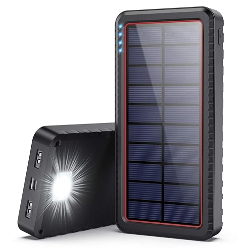 Solar Portable Charger Power Bank 26800mAh, Solar Charger with