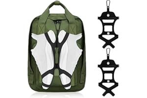 Shoe Holder for Backpack, takyu Silicone Shoe Holster with Backpack Clips for Sneaker Bag, Shoe Clips Sports Accessories for Outdoor Trip to Carry Extra Shoes (Black+Black/2PCS)