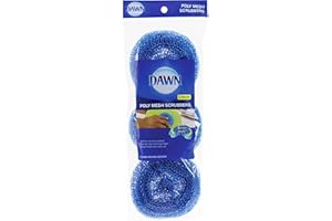Dawn Non-Scratch Poly Mesh Round Scrubber Sponges, Blue (Pack of 3)