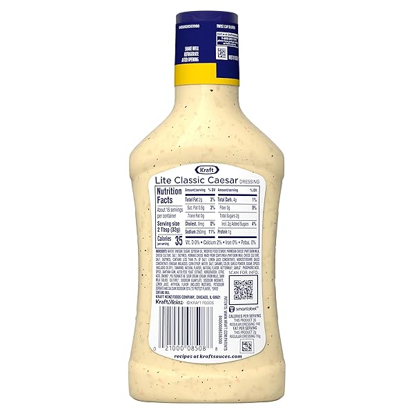 KRAFT LITE CLASSIC CAESAR DRESSING, 16 FL OZ BOTTLE