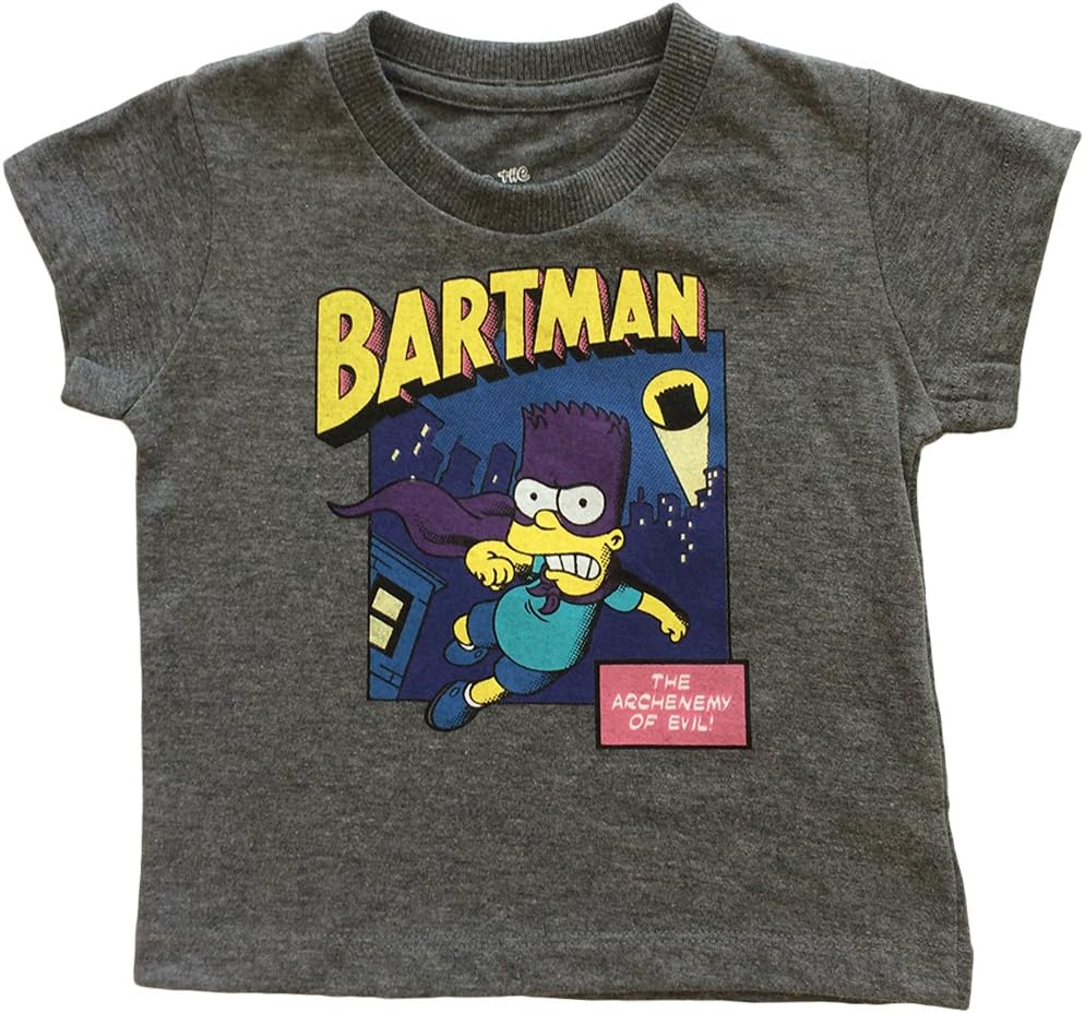 Little Boys Little Boys Bartman T-Shirt Grey (2)