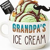 BackURyear Great Fathers Day Grandpa Gifts from Granddaughter, Best Grandpa Gift for Grandfather Birthday from Grandson, Unique First Time New Grandpa Gifts, Grandpa's Ice Cream Bowl Presents Set