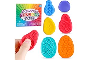 ROISDIYI Sensory Fidget Toys for Kids Adults 6 PC Textured Soft Worry Stone Toy for Autism ADHD Teens Calm Down Quiet Anxiety Fidgets Stress Toys for Students Anxiety Relief