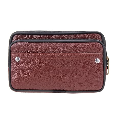 Yourig New Men Waist Pack Bags PU Leather Casual Small Belt Wallets Phone Holder