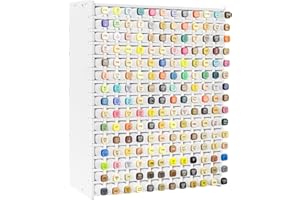 Qivine Marker Storage Organizer, 180 Slots PVC Marker Organizer, Watercolor Brushes Pen Rack with Removable Divider for Desk 