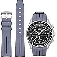 Bands for Moonswatch Watch,Curved No Gap Rubber Strap Compatible with Omega X Swatch Moonswatch Speedmaster/Rolex/SEIKO 20mm Watch,Swatch Omega Moonswatch Speedmaster Watch Replacement Band Men Women
