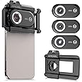 APEXEL 3-in-1 Phone Microscope Lens, 100X/150X/200X Nano Zoom Phone Micro Lens for Android/iPhone with LED UV Light/CPL/Universal Clip, Mini Pocket Digital Microscope, Portable Smartphone Camera