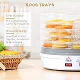 HOMCOM Five Tier Food Dehydrator 245W Adjustable 35-70C White view 4