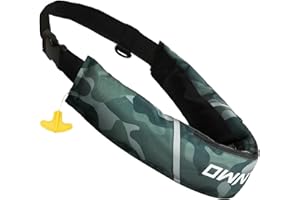 Owntop Manual Inflatable Belt Pack, Adults Swim Jacket with Blowpipe & Whistle, 24g CO2 Cylinder Included, Low Profile for Ka