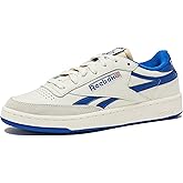 Reebok Club C Revenge Vintage Sneakers for Men - Casual Tennis Mens Shoes, Chalk/Collegiate Royal/Excellent Red, 7.5