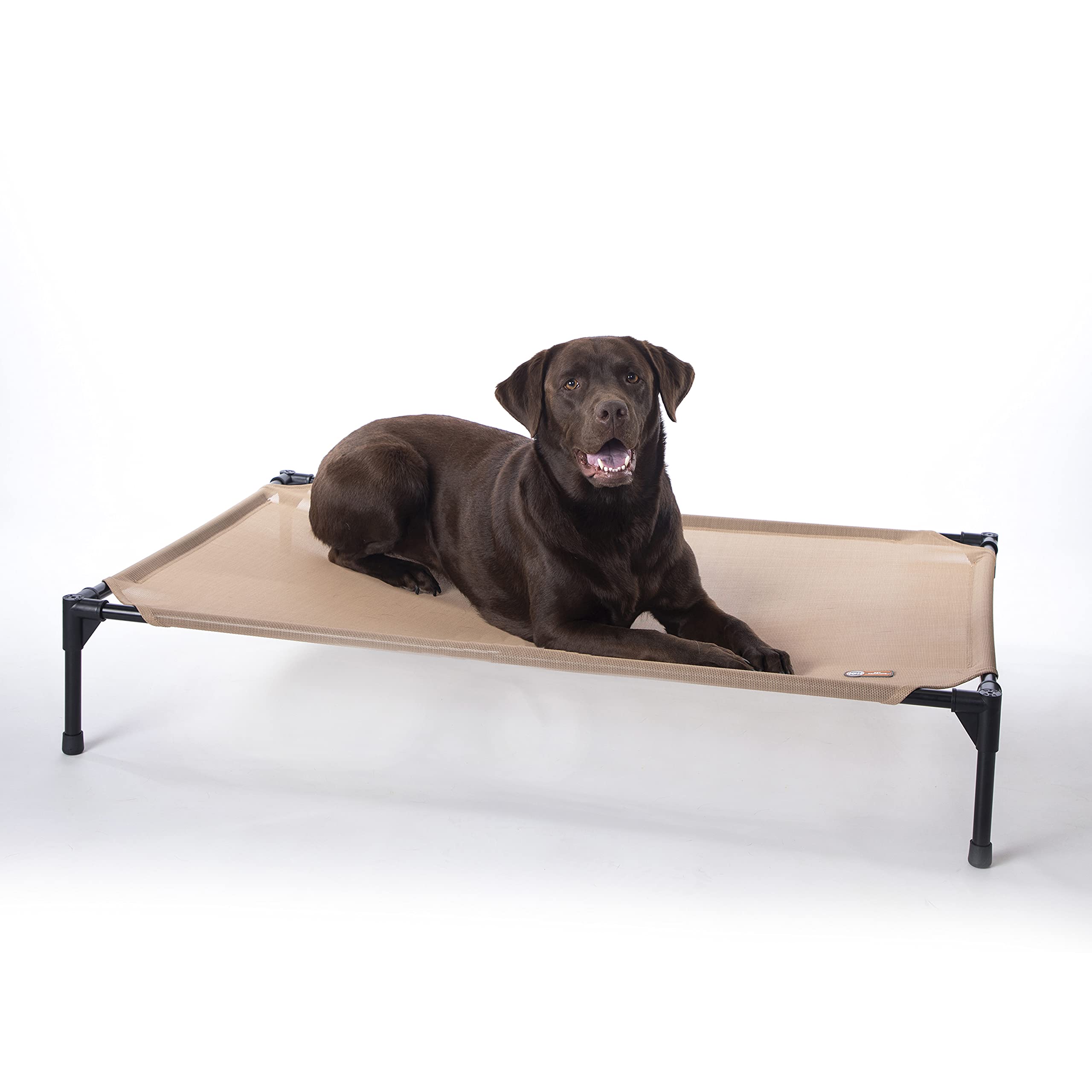K&H Pet Products Original Pet Cot Elevated Pet Bed All Season Tan Mesh Large 30 X 42 X 7 Inches — image 1