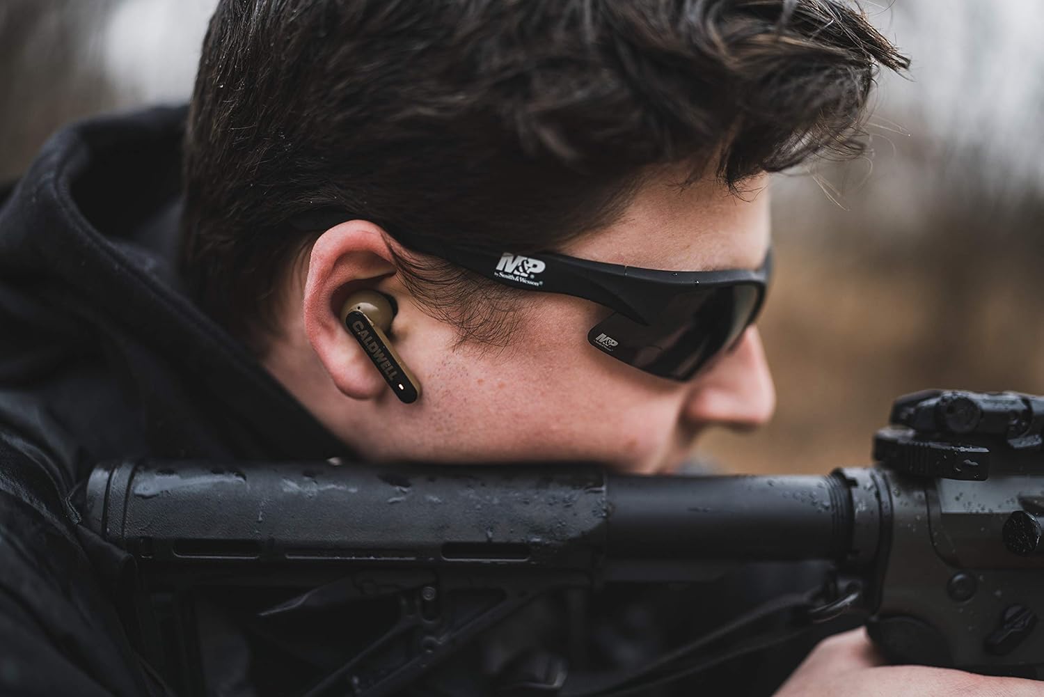 Caldwell E-Max Shadows FDE 23 NRR - Electronic Hearing Protection with Bluetooth Connectivity for Shooting, Hunting, and Range: Sports & Outdoors
