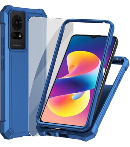 Lozeguyc For TCL 50 LE Case With Screen Protector,TCL K24 / TCL K23 Phone Case Dual Layer Heavy Duty Military Grade Shockproof Corner Cover For TCL T434D Purple - View #8