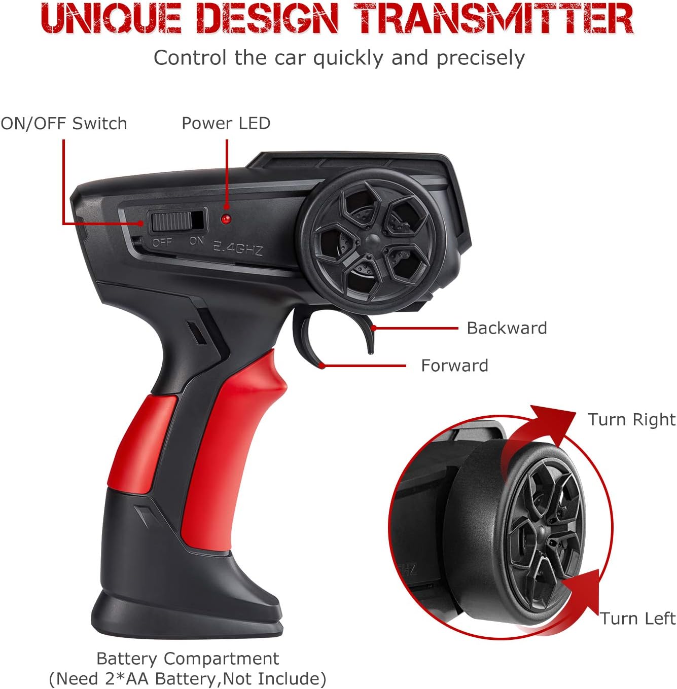 SGILE Remote Control Car Toy for Boys, 2.4 GHz RC Drift Race Car, 1:16 Scale Fast Speedy Crawler Truck, 2 Batteries for 50 Mins Play, Toy Gift for Boys Girls: Toys & Games