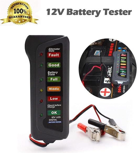Simplylin Car 12v Digital Battery Alternator Tester 6 Led Lights Display Diagnostic Tool Automotive Tools Equipment