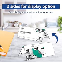 24 Pack Clear Plastic Name Plates for Desk 8.5 x 3