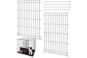 LONEPETU Dog Crate Divider Panel 2 Pack, 28" H Metal Kennel Divider, Adjustable 18.9"-38.2" Width, Fits 42"-54" Wire Dog Crates, Tool-Free Install for Puppy Training & Anxiety Relief (Crate Not Included)