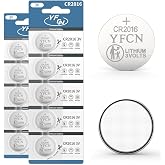 YFCN CR2016 Battery 3V Lithium Battery 10 Count Pack CR2016 Batteries - CR 2016 Coin Cell Batteries for Watch, Key Fob, Remotes - 5 Years Shelf Life