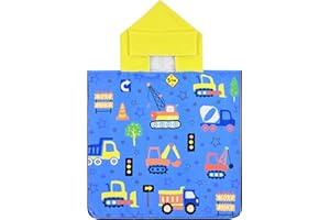 ASPMIZ Cartoon Kids Hooded Beach Bath Towel, Cute Car Absorbent Hooded Towels for Kids 4-6 Boys Girls Children, Vehicle Microfiber Toddler Bath Towel for Shower Beach Pool, Kids Gift, 25 x 25 Inch