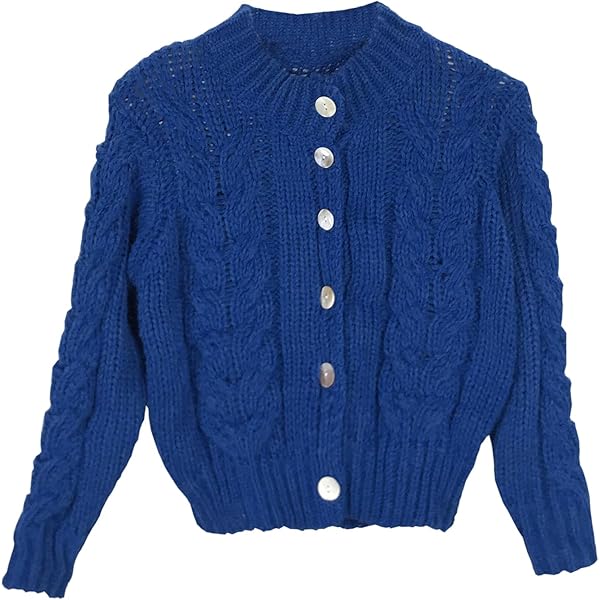 Amazon.com: TdvcpmkkWomen's Pearl Button Crew Neck Cardigan