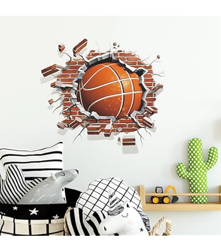 Supzone Pelotas Deportivas 3D Calcomanías De Pared De Vinilo Colorido Para Baloncesto, Béisbol, Fútbol, Hockey, Decoración De Pared Para Niños, Sala De Juegos, Dormitorio, Aula, Sala De Estar