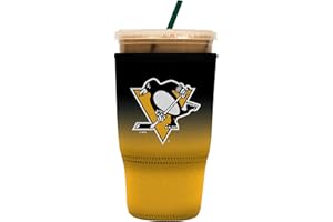 Sok It JavaSok NHL Iced Coffee & Cold Soda Insulated Neoprene Cup Sleeve (Pittsburgh Penguins, Large: 30-32oz)