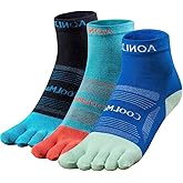 OrrinSports Toe Socks Cool-max Running Socks for Men Women 3 Pairs Athletic Breathable Five Finger Socks