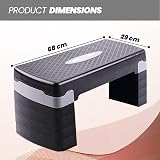 FK Sports Stepper Exercise & Workout 5 Level Adjustable Height Grey view 3