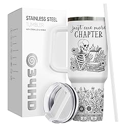 34HD Book Lovers Tumbler 40oz, Funny Skull Book Mug
