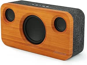 ARCHEER 25W Bluetooth Speaker (A320) with Super Bass, Loud Bamboo Wood Home Audio Wireless Speakers with Subwoofer