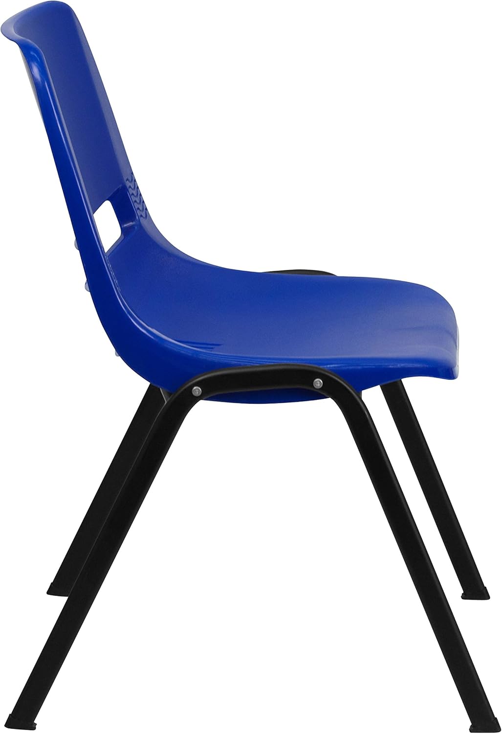 Flash Furniture 5 Pack HERCULES Series 440 lb. Capacity Kid's Navy Ergonomic Shell Stack Chair with Black Frame and 12" Seat Height: Furniture & Decor