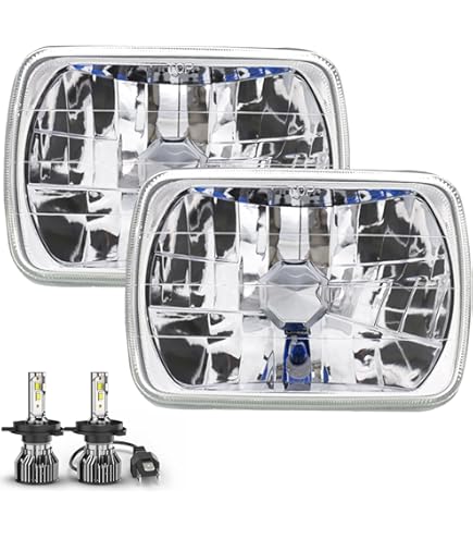 Unbranded 5x7 / 7x6 Sealed LED Headlight – Fits Mazda B2200 / B2000 / B2600 / GLC – Black Housing / Halo Projector
