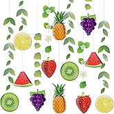 12Pcs Fruit Party Banner Twotti Frutti 3D Fruit Decorations Garland Hawaiian Tropical Summer Fruit Theme Hanging Decor for Birthday Baby Shower Classroom Decorations