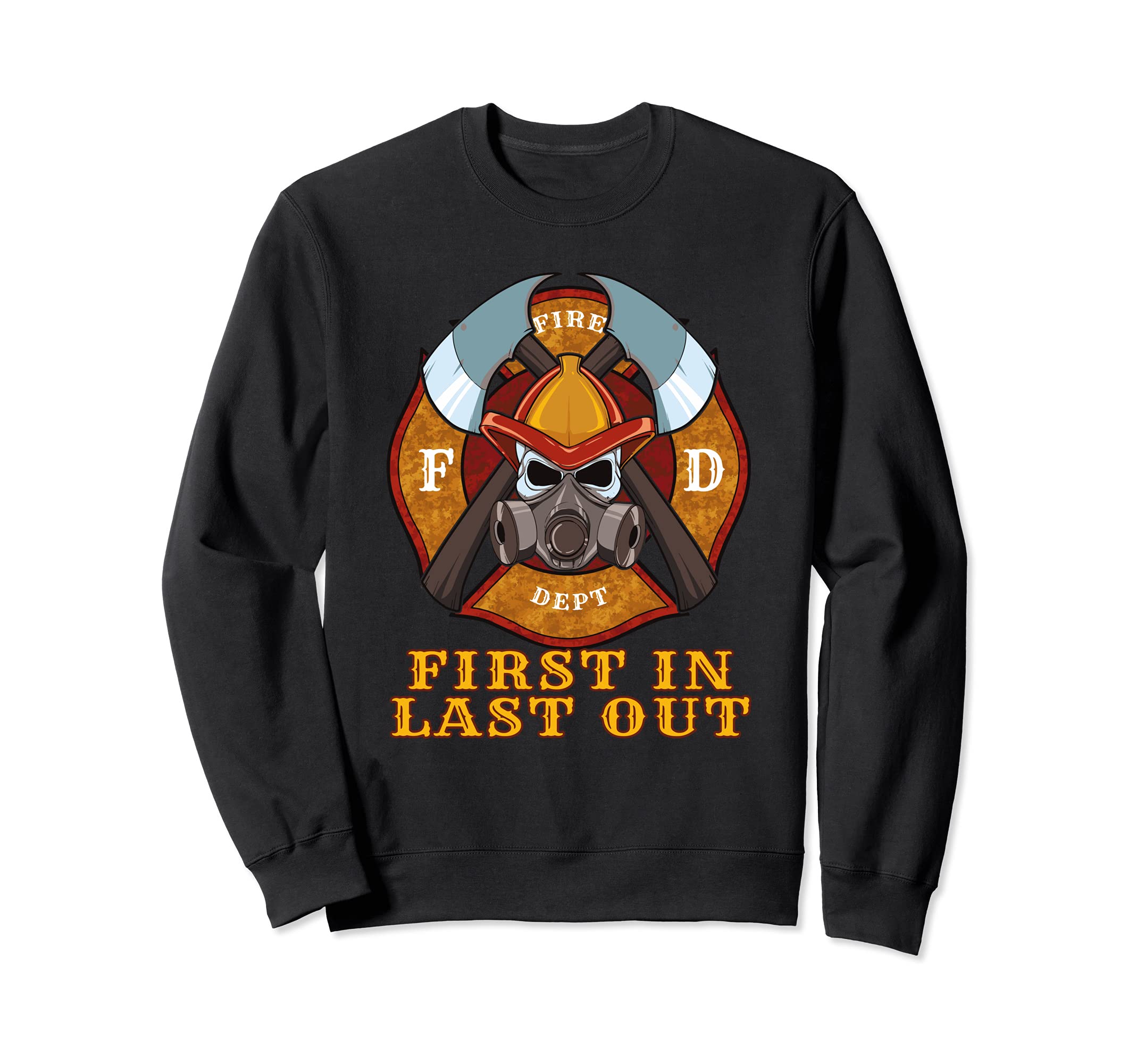 Fireman With Fire Helmet Axe Martial Arts - Fire Department Sweatshirt