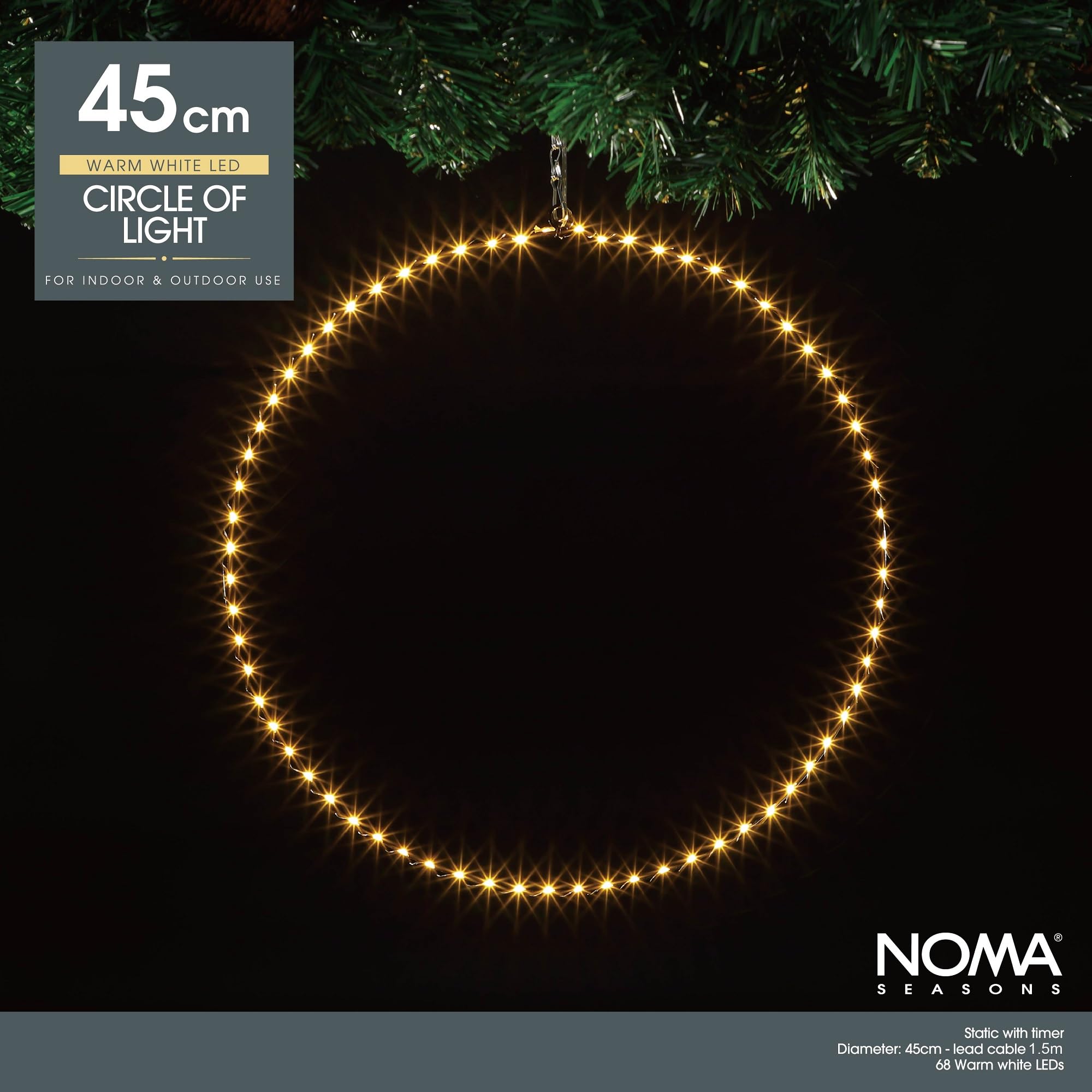 NOMA Circle of Light with 68 Warm White LED's, 45 cm (Pack of 1)